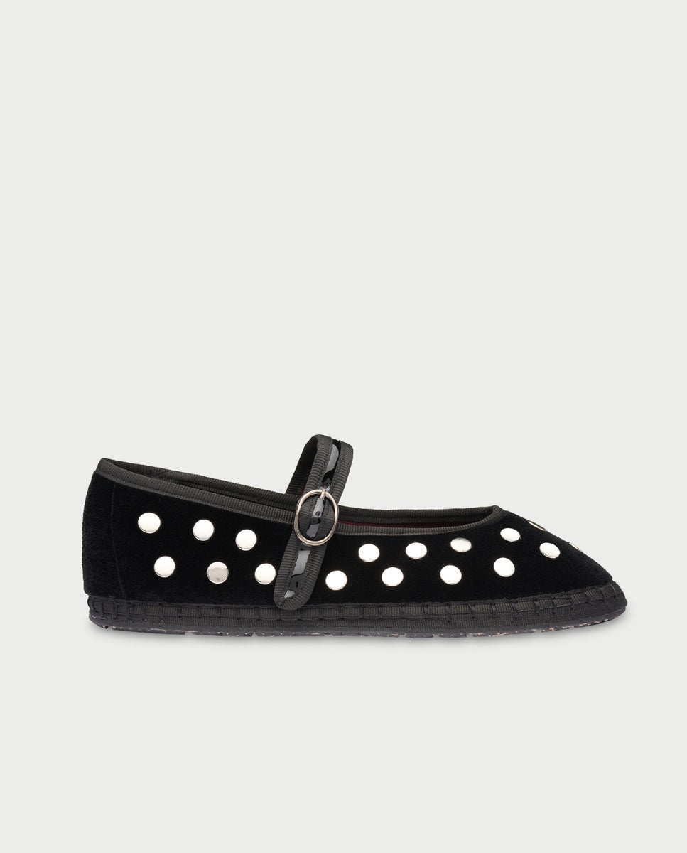 Merceditas Mae de mujer en terciopelo - Flabelus - Negro Negro-1