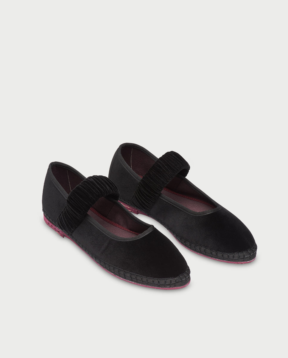 Merceditas Mafalda de mujer en terciopelo - Flabelus - Negro Negro-3