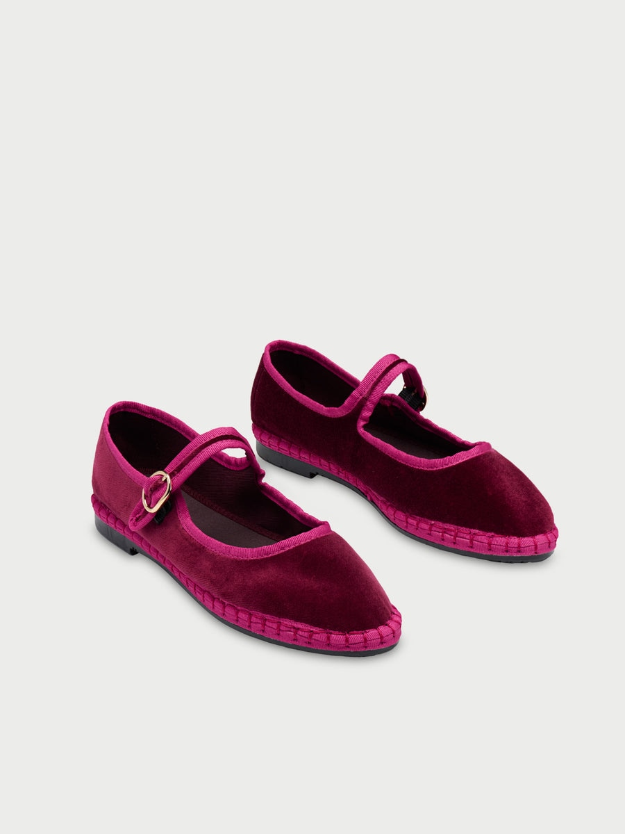 Merceditas de mujer en terciopelo - Flabelus - Morado Morado-2