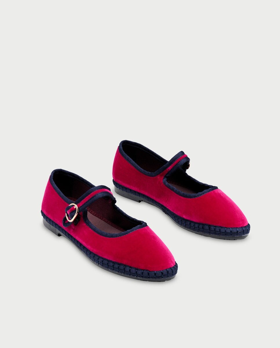 Merceditas de mujer en terciopelo aquiles - Flabelus - Fucsia Fucsia-3