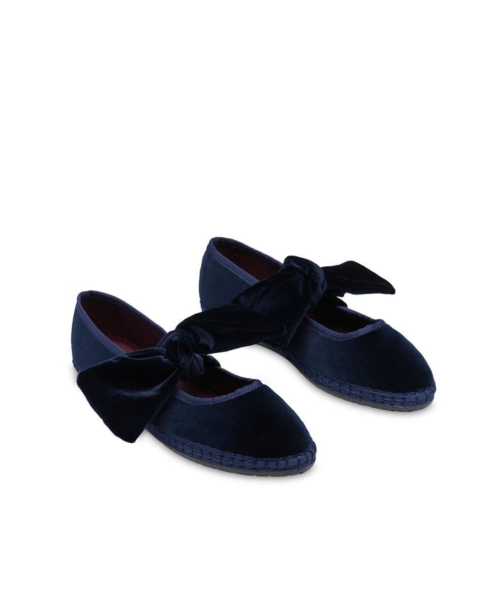 Merceditas de mujer en terciopelo - Flabelus - Azul oscuro Azul oscuro-3