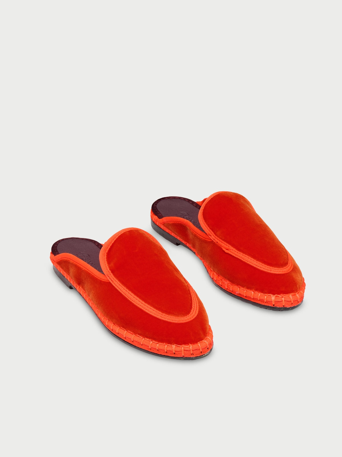 Merceditas de mujer en terciopelo - Flabelus - Naranja Naranja-3