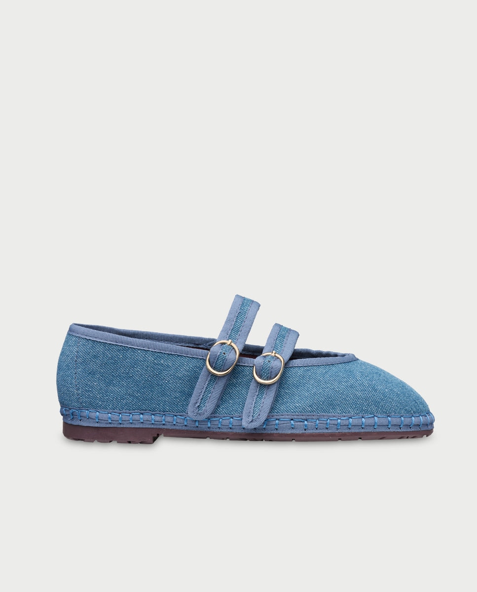 Merceditas de mujer en tejido denim - Flabelus - Tejano Tejano-1