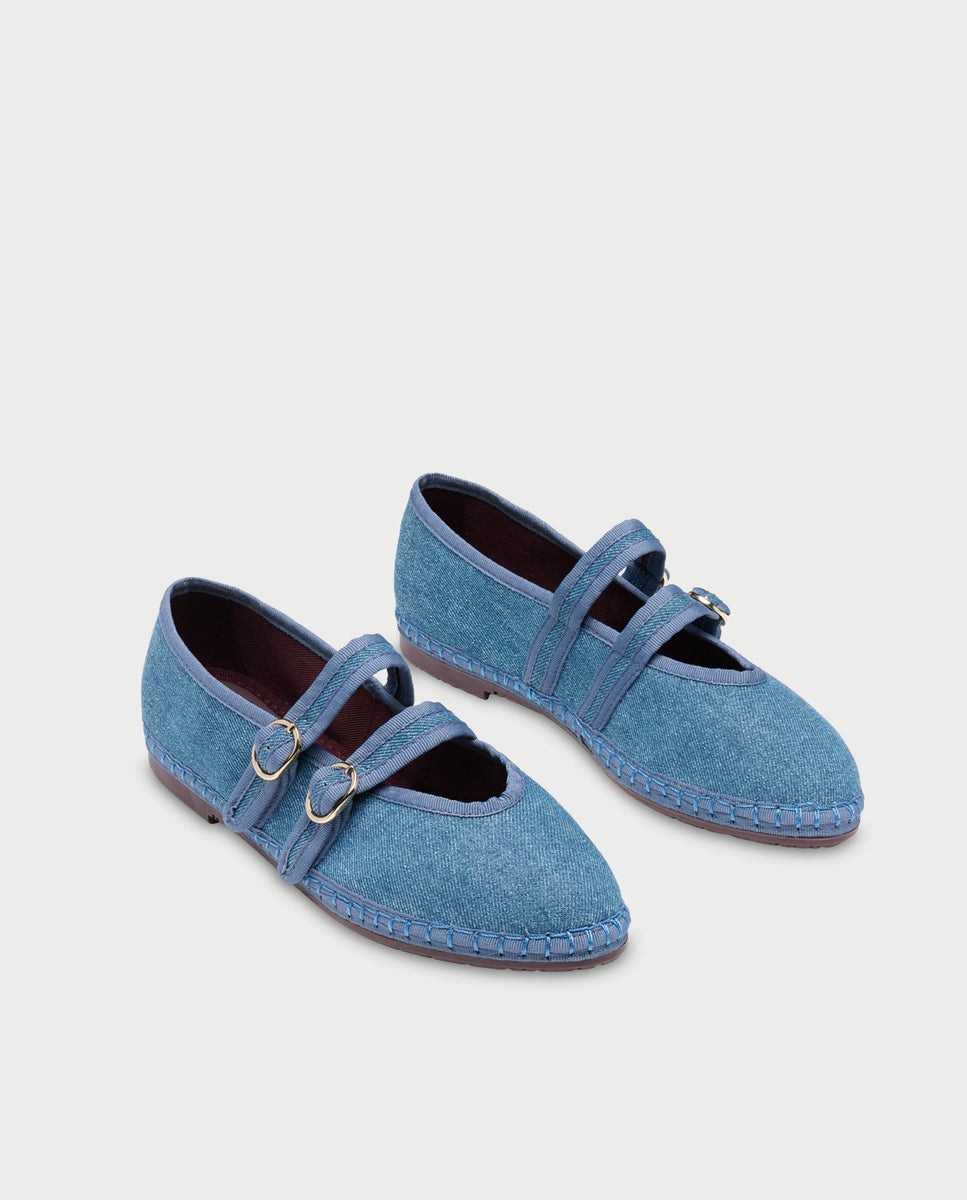 Merceditas de mujer en tejido denim - Flabelus - Tejano Tejano-3