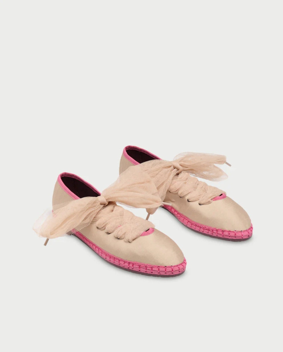 Merceditas planas de mujer en terciopelo - Flabelus - Crema Crema-3