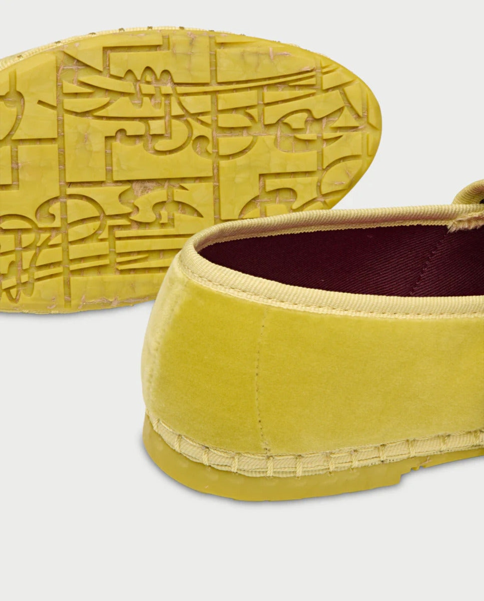 Merceditas de mujer en terciopelo - Flabelus - Amarillo Amarillo-2