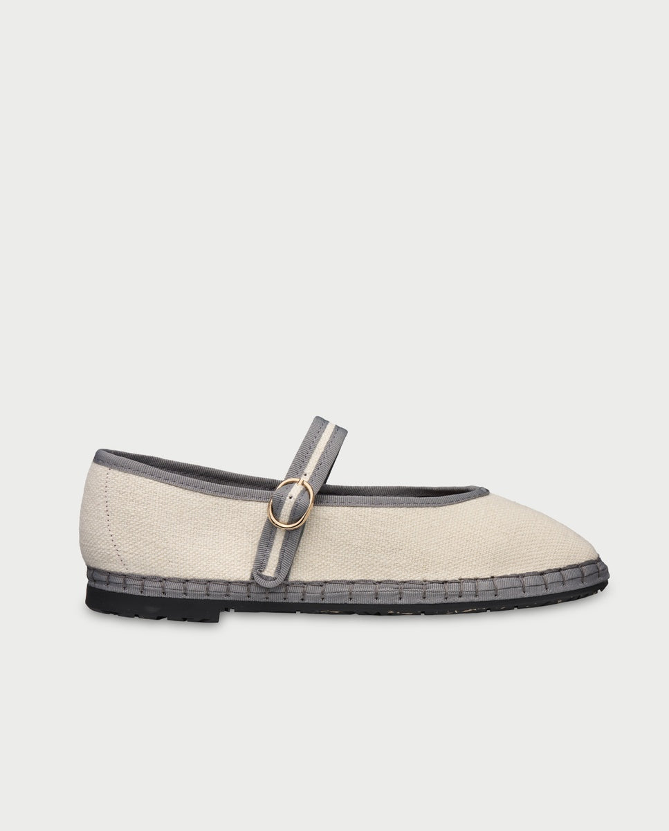 Merceditas de mujer de seda pierre linen mint - Flabelus - Crudo Crudo-1