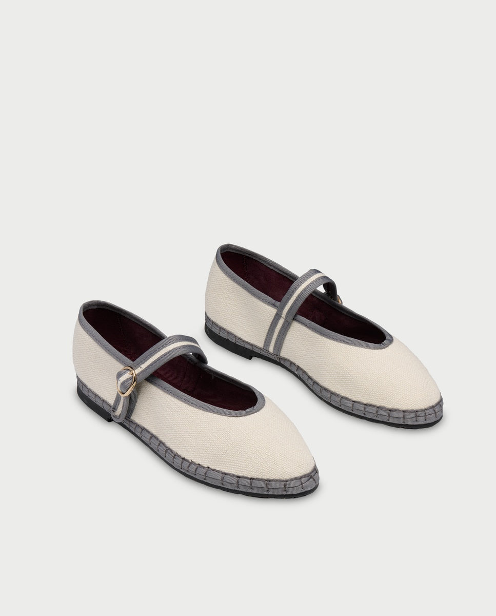 Merceditas de mujer de seda pierre linen mint - Flabelus - Crudo Crudo-3