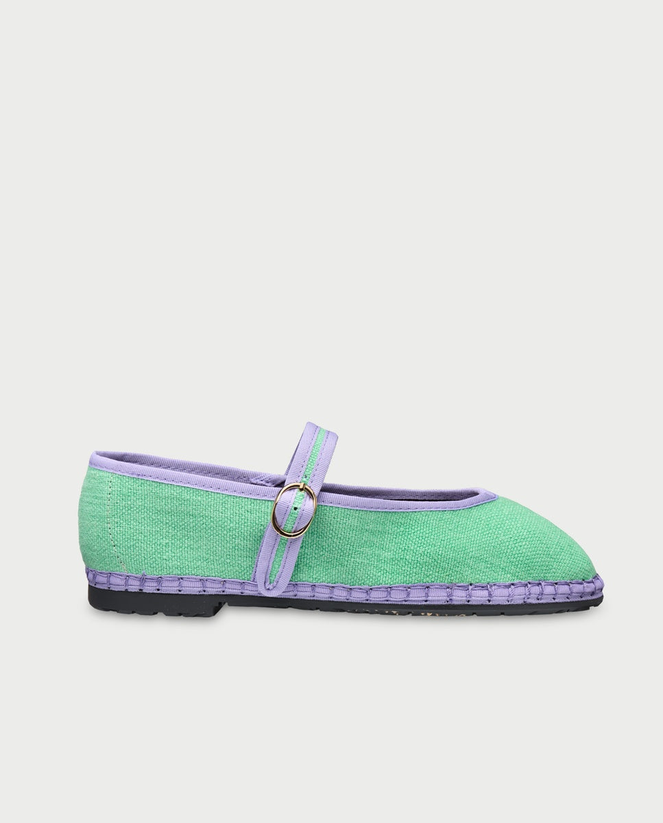 Imagen 1 de Merceditas de mujer de seda pierre linen sand - Flabelus - Verde Verde
