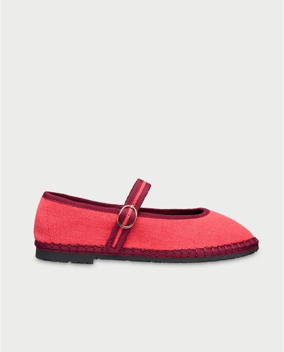 Imagen 1 de Merceditas de mujer de seda pierre linen sand - Flabelus - Rojo Rojo