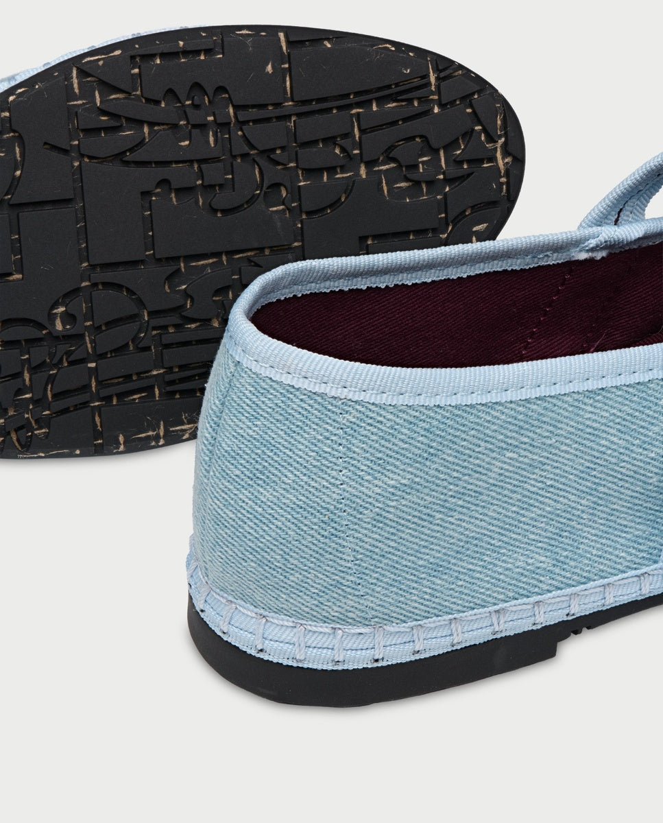 Merceditas de mujer tejido denim pierre light denim blue - Flabelus - Tejano Tejano-4