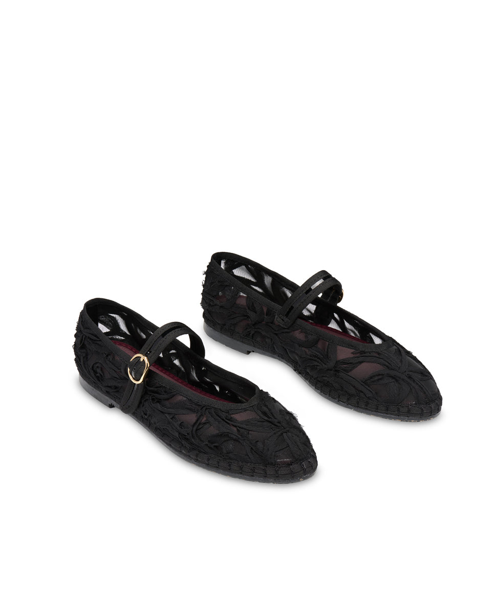 Merceditas de mujer en terciopelo - Flabelus - Negro brillante Negro brillante-3