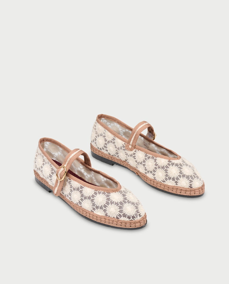 Merceditas de mujer de malla pierre sun flower - Flabelus - Blanco Blanco-5