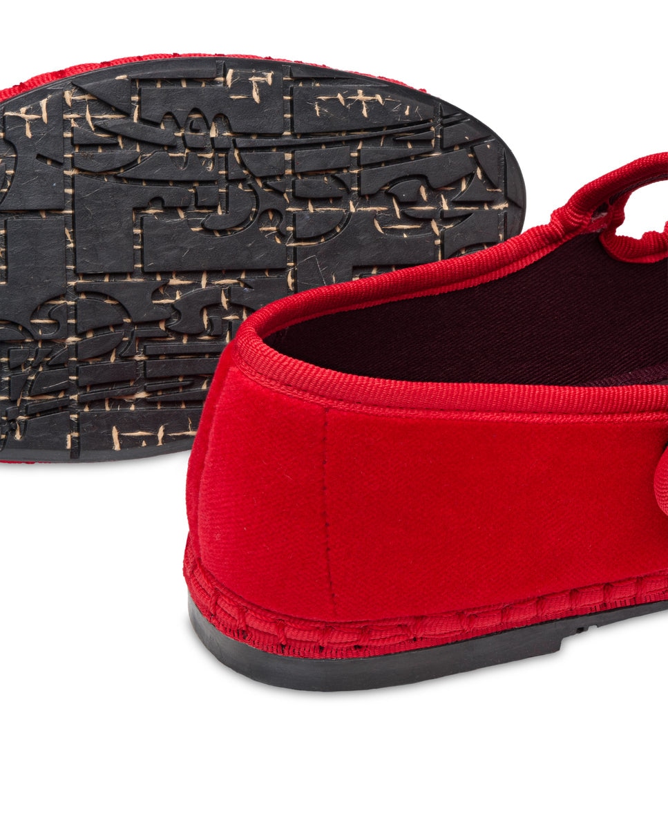Merceditas de mujer en terciopelo - Flabelus - Rojo Rojo-2