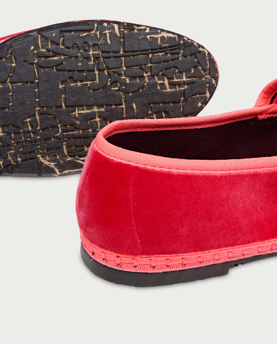 Merceditas de mujer en terciopelo - Flabelus - Rojo Rojo-2