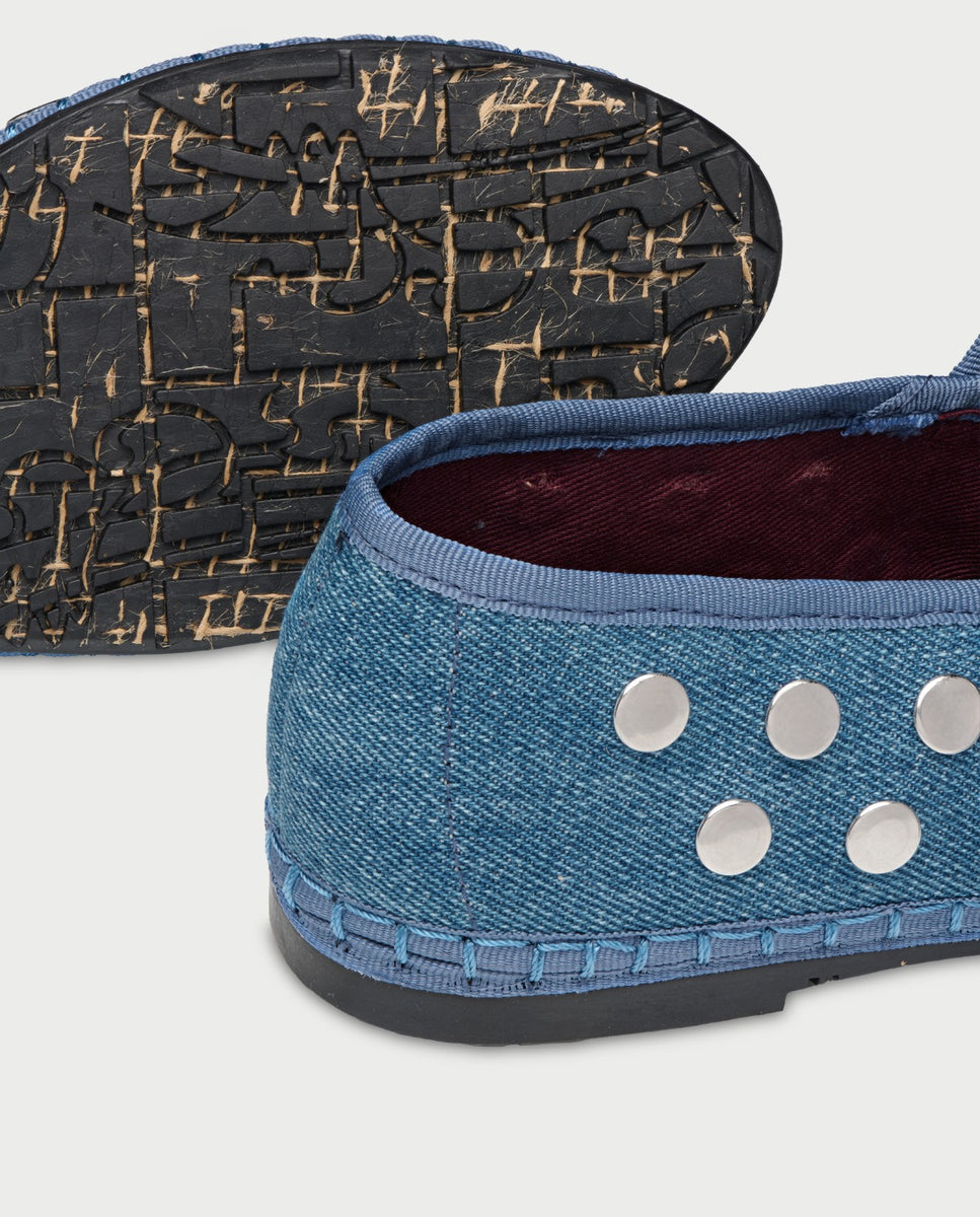 Merceditas de mujer en tejido denim mae silver - Flabelus - Tejano Tejano-2