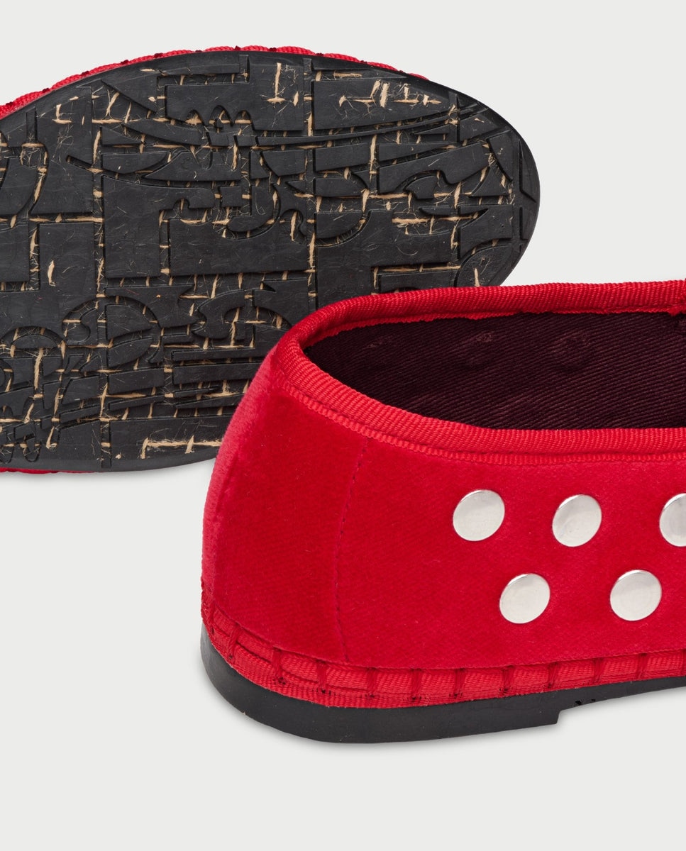 Merceditas Mae de mujer en terciopelo - Flabelus - Rojo Metálico Rojo Metálico-4