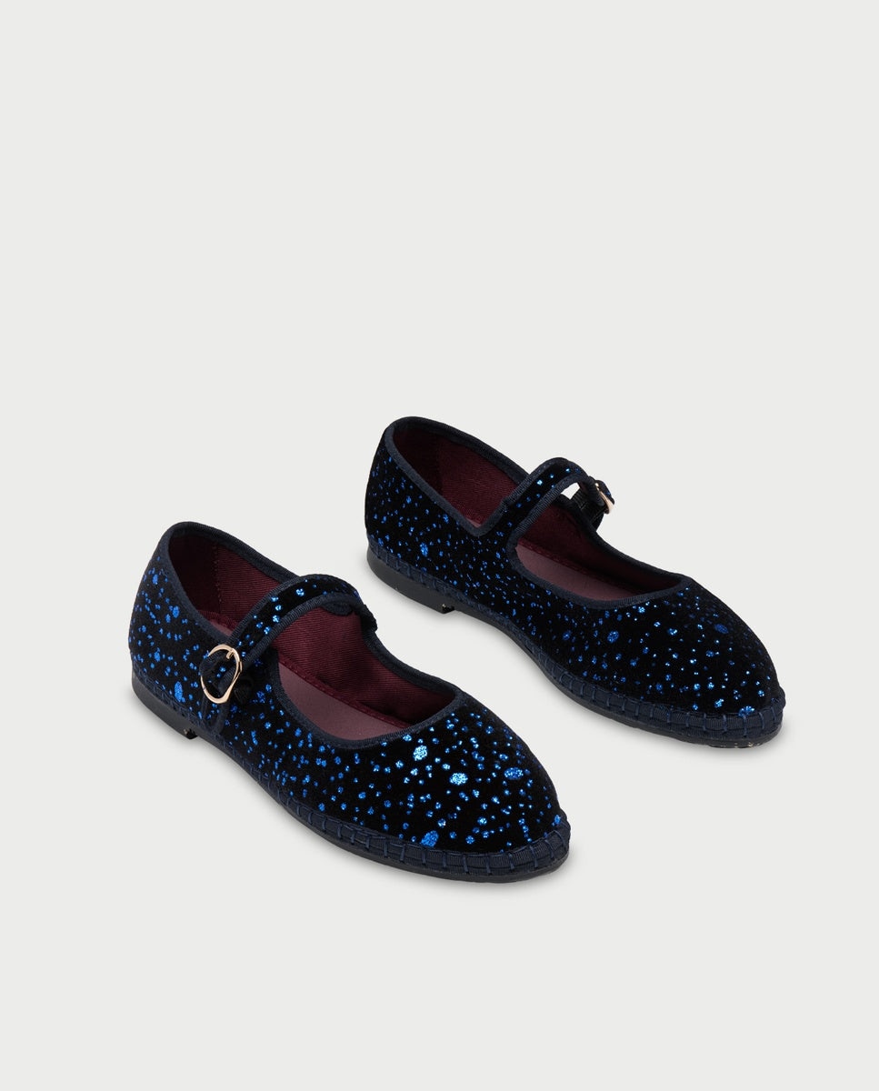 Merceditas de mujer en terciopelo seraphina - Flabelus - Azul marino Azul marino-3