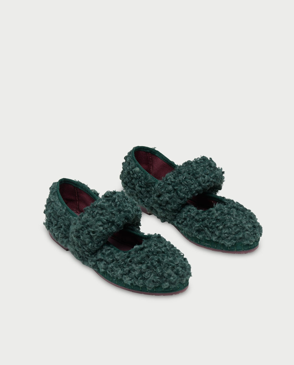 Merceditas de mujer en terciopelo mafalda sherpy - Flabelus - Verde Verde-3