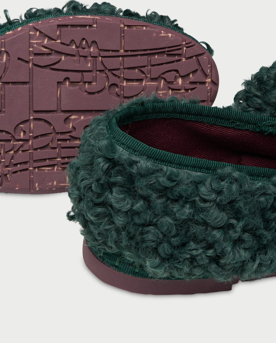 Merceditas de mujer en terciopelo mafalda sherpy - Flabelus - Verde Verde-2