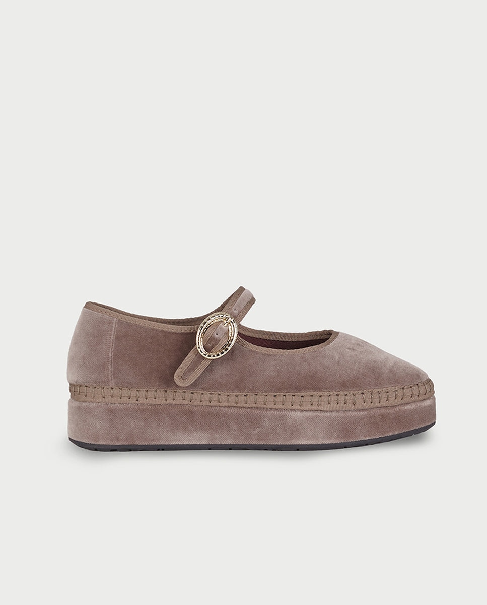 Imagen 1 de Merceditas de mujer fabricadas en algodón - Flabelus - Beige Beige