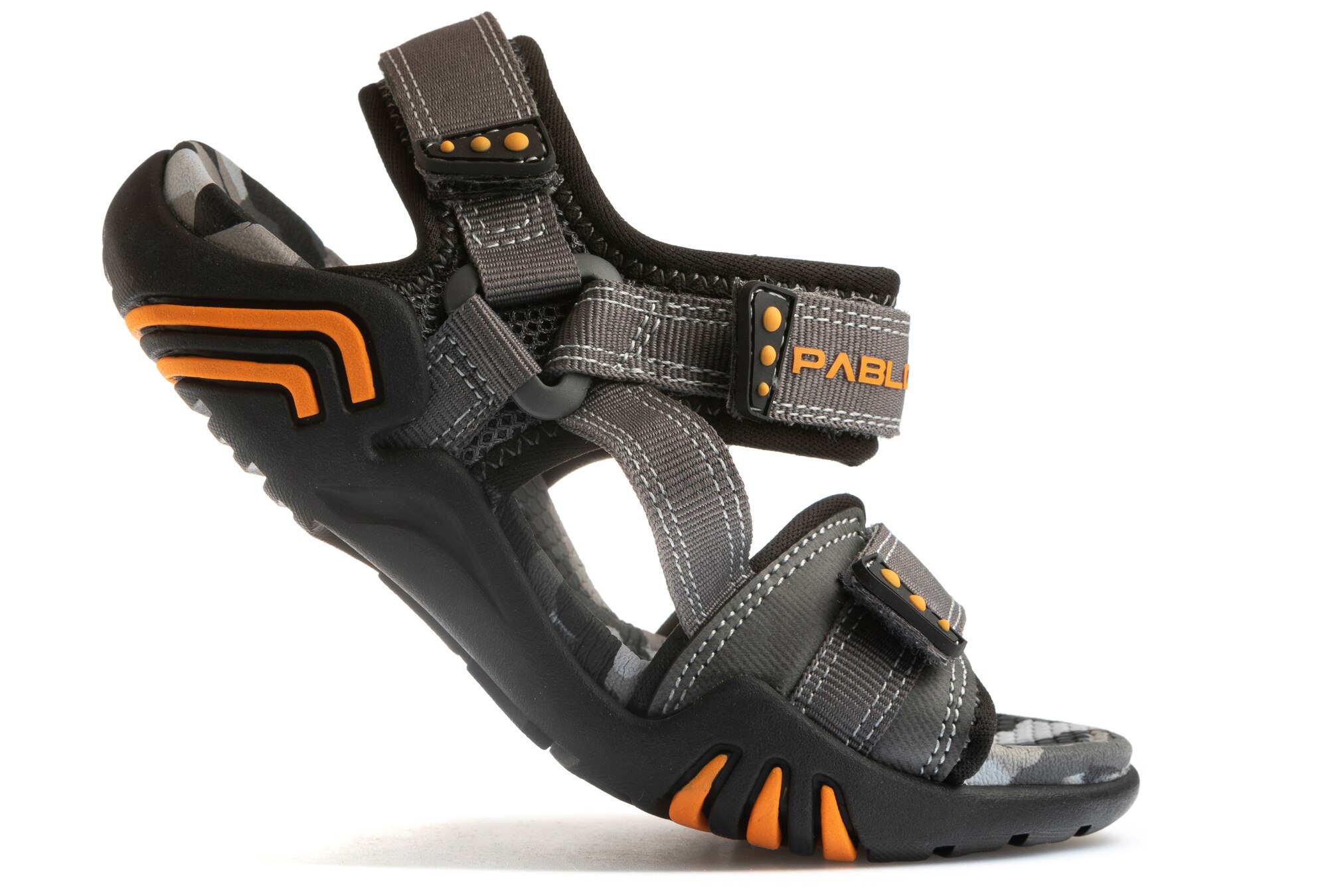Sandalias de niño con cierre adherente - Pablosky - Gris / Naranja Gris / Naranja-2