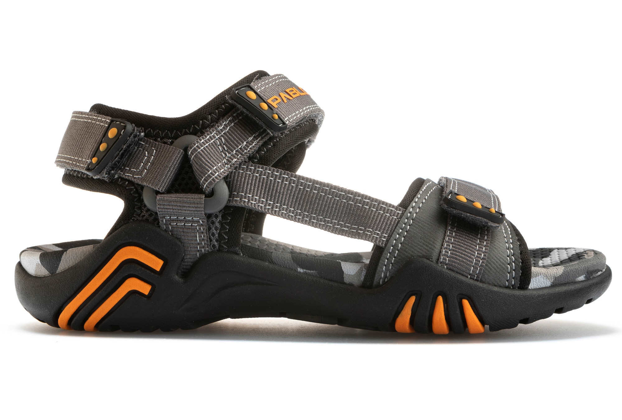 Sandalias de niño con cierre adherente - Pablosky - Gris / Naranja Gris / Naranja-6