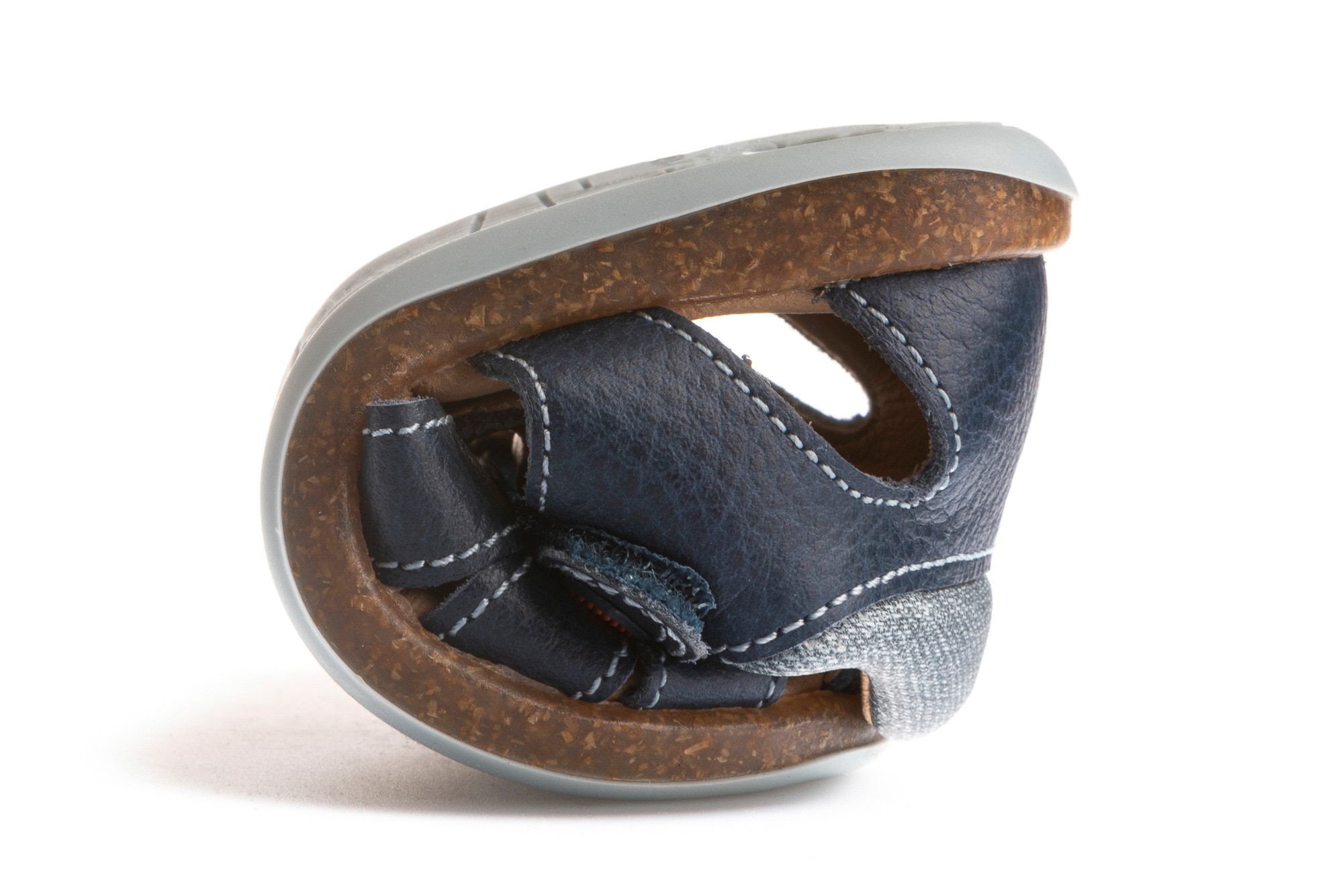 Sandalias de bebé de piel con cierre adherente - Pablosky - Azul oscuro Azul oscuro-3