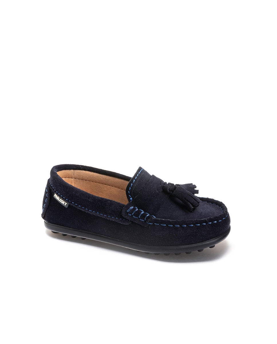 Mocasin niño best sale azul marino