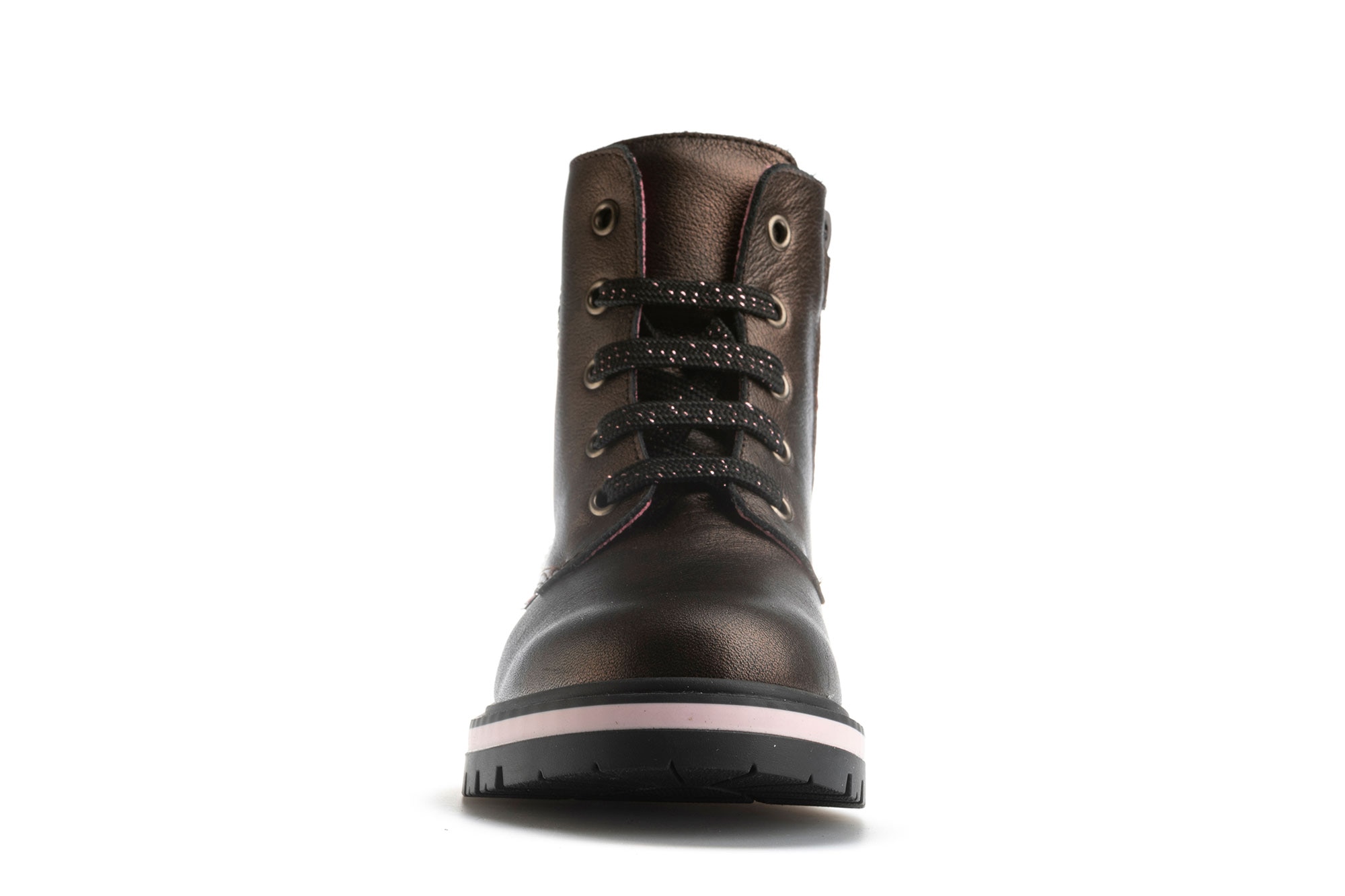 Botas de niña de piel con cordones - Pablosky - Marrón Marrón-4