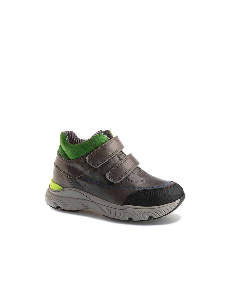 Botas de niño de piel con cierre adherente - Pablosky - Gris oscuro Gris oscuro-1