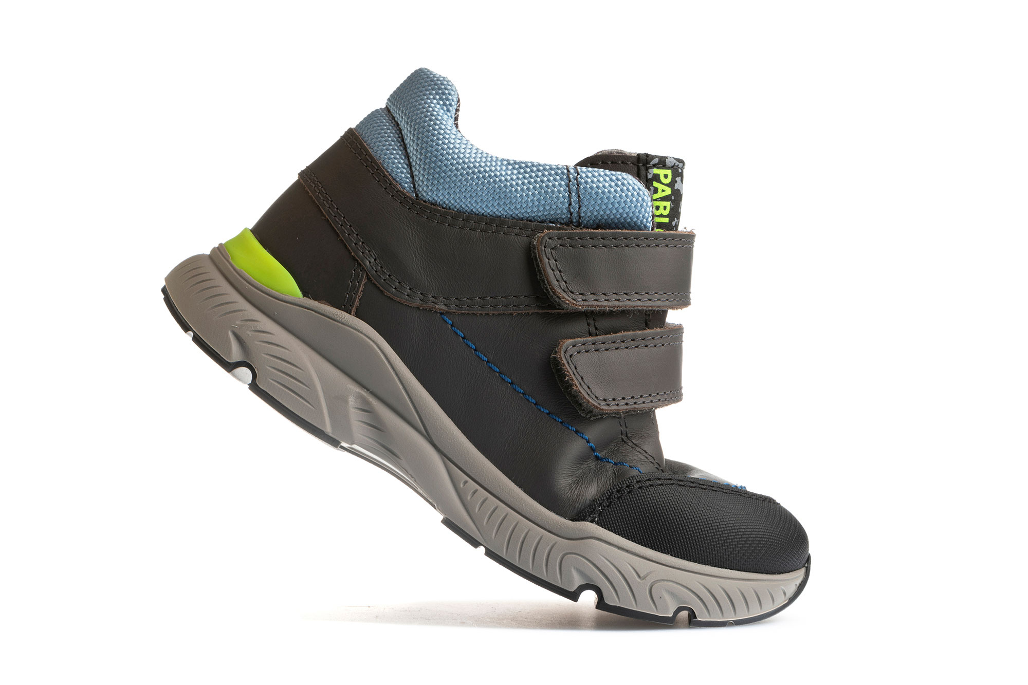 Botas de niño de piel con cierre adherente - Pablosky - Gris oscuro Gris oscuro-5