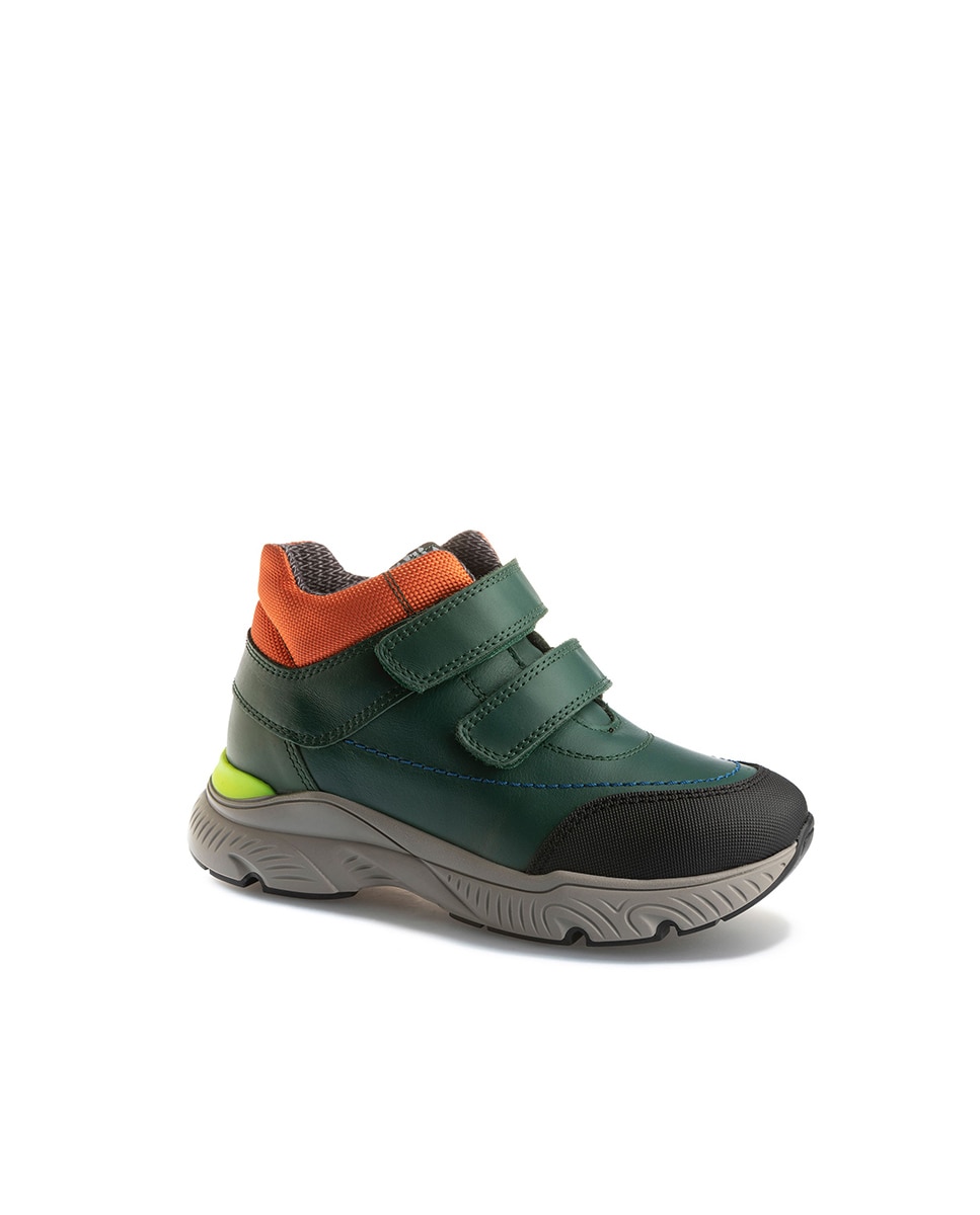 Botas de niño de piel con cierre adherente - Pablosky - Negro / Naranja Negro / Naranja-1