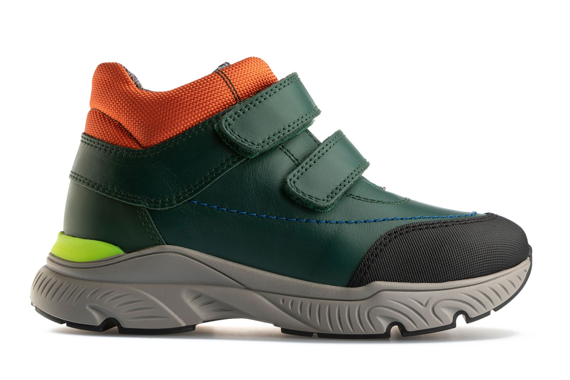 Botas de niño de piel con cierre adherente - Pablosky - Negro / Naranja Negro / Naranja-2