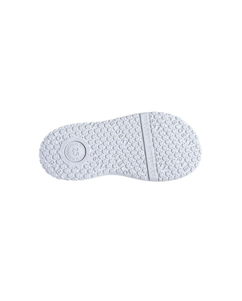 Zapatillas de niño tipo casco bajas en piel con doble cierre adherente - Pablosky - Blanco Blanco-3
