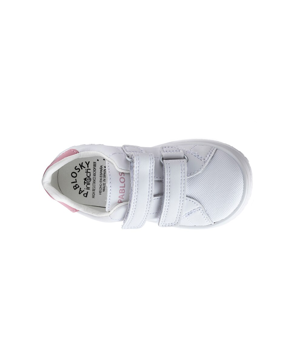 Imagen 4 de Zapatillas de niño tipo casco bajas en piel con doble cierre adherente - Pablosky - Gris Gris