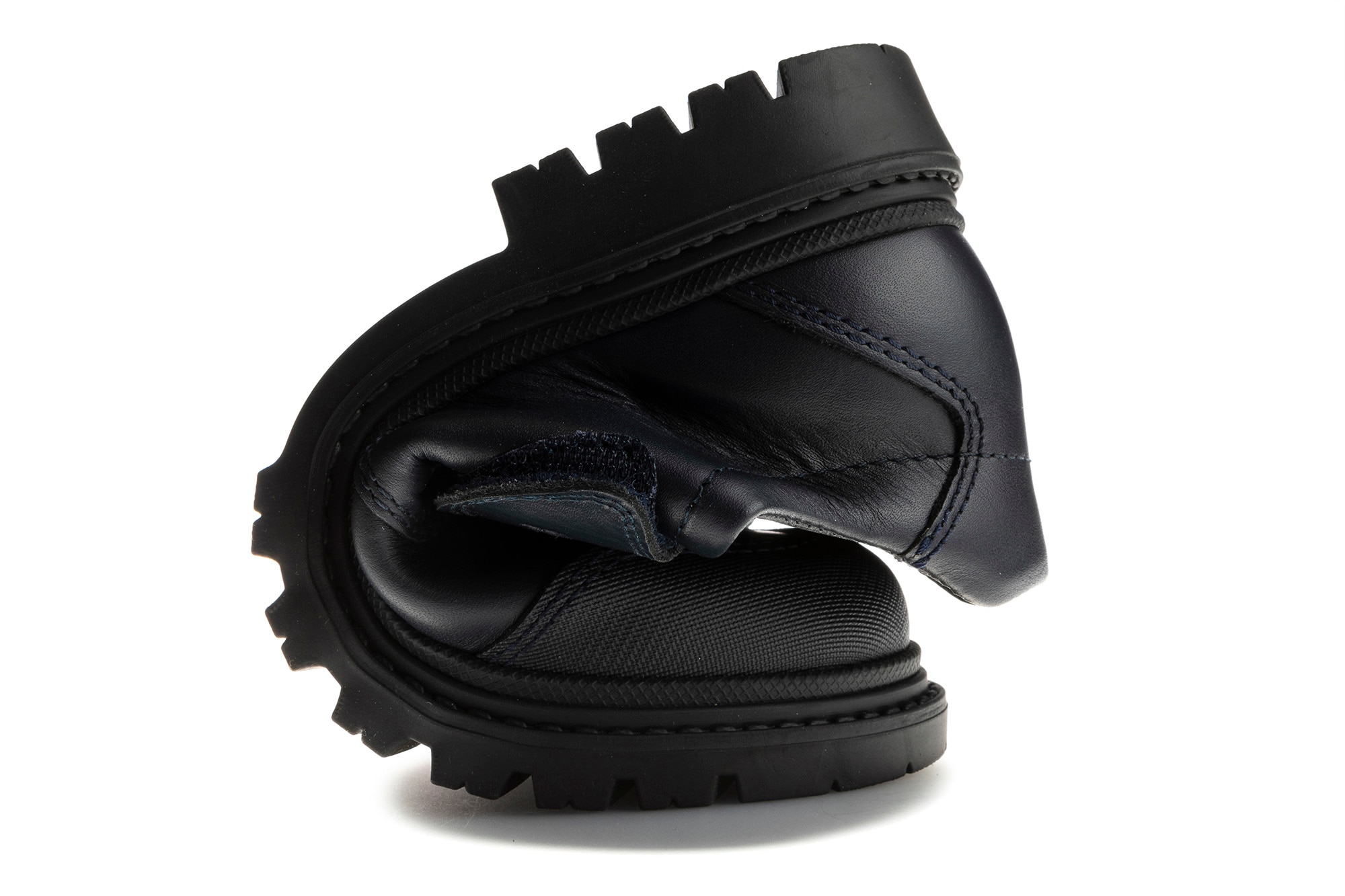 Zapatos de niño en piel con puntera reforzada y cierre adherente - Pablosky - Azul Azul-4