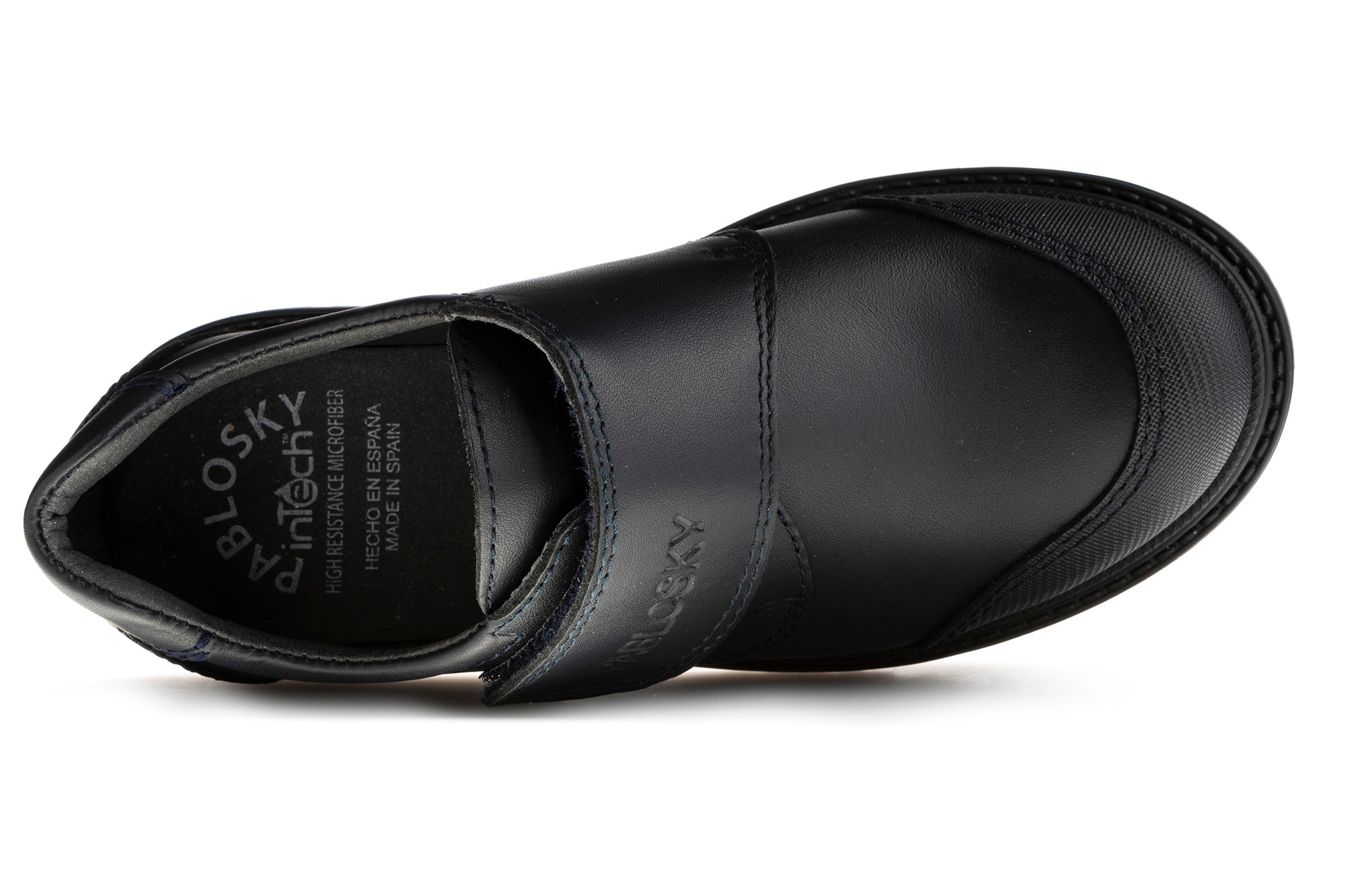 Zapatos de niño en piel con puntera reforzada y cierre adherente - Pablosky - Azul Azul-5
