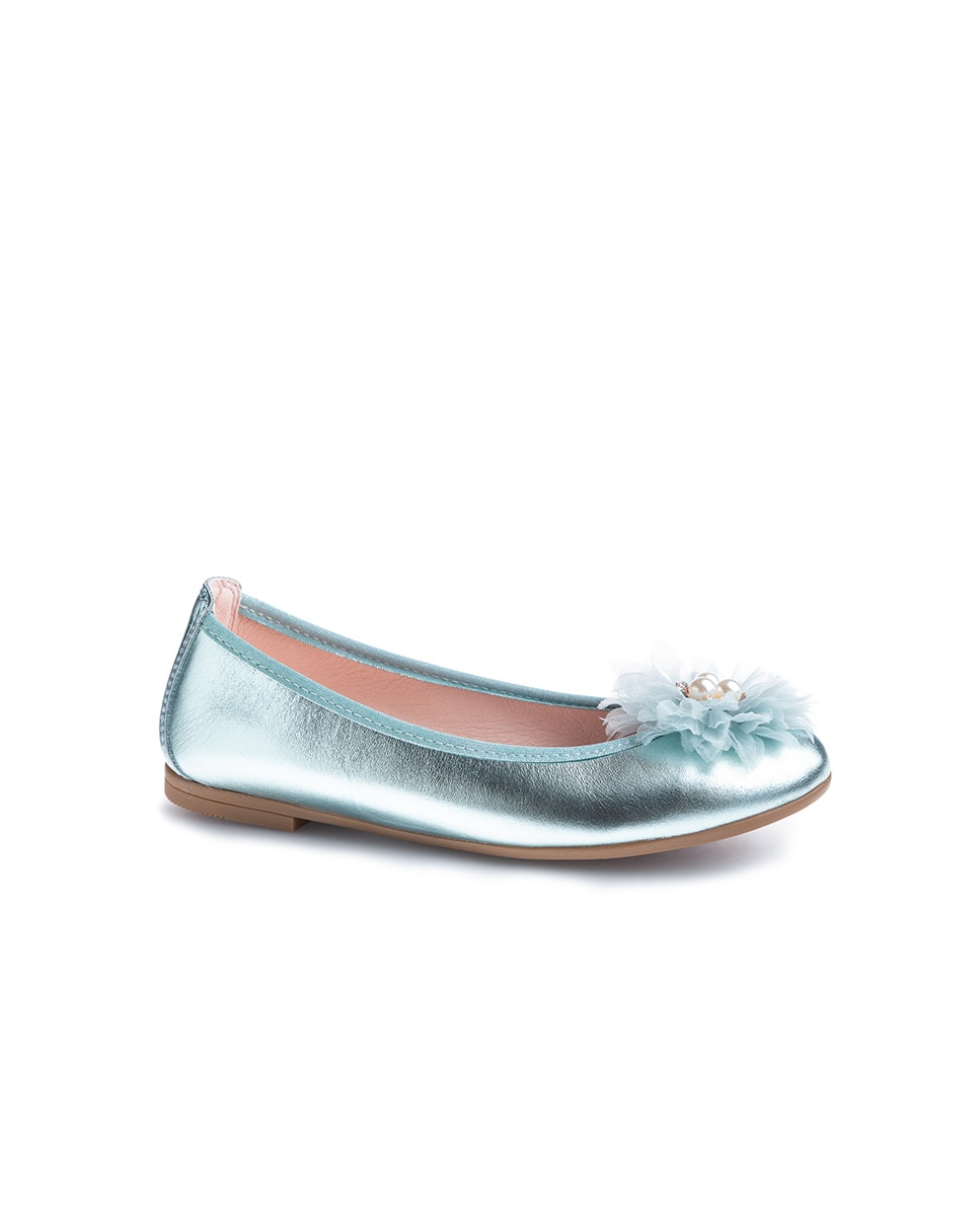 Imagen 1 de Bailarinas de niña de piel con elástico - Pablosky - Azul claro Azul claro