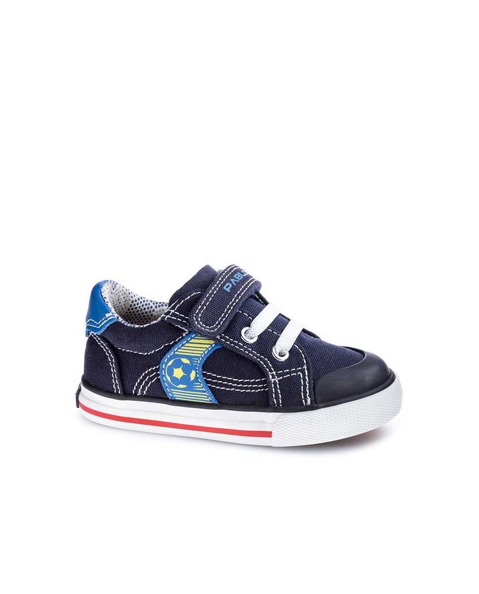 Zapatillas de lona de bebé con cierre adherente - Pablosky - Azul marino Azul marino-1