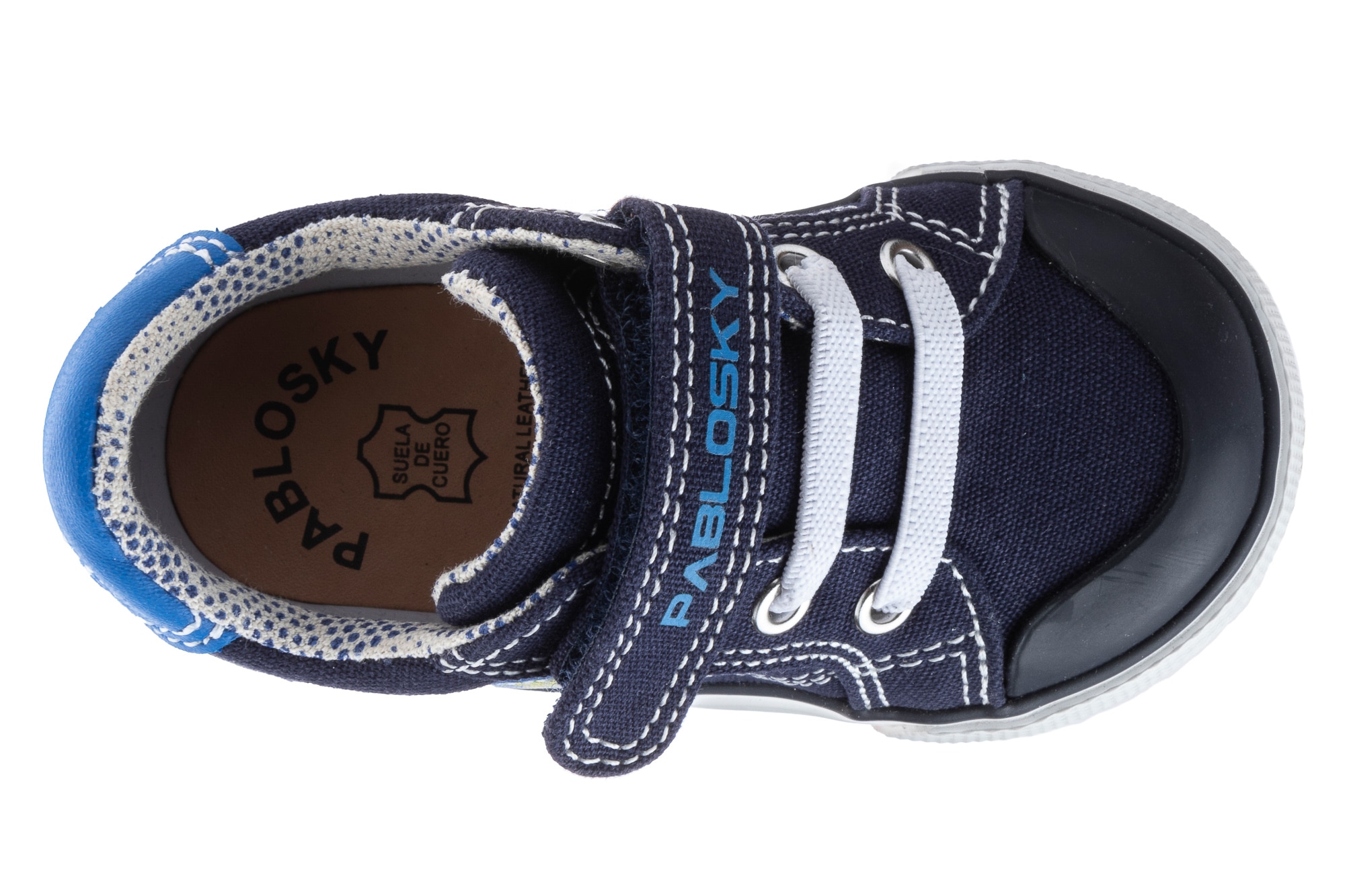 Zapatillas de lona de bebé con cierre adherente - Pablosky - Azul marino Azul marino-4