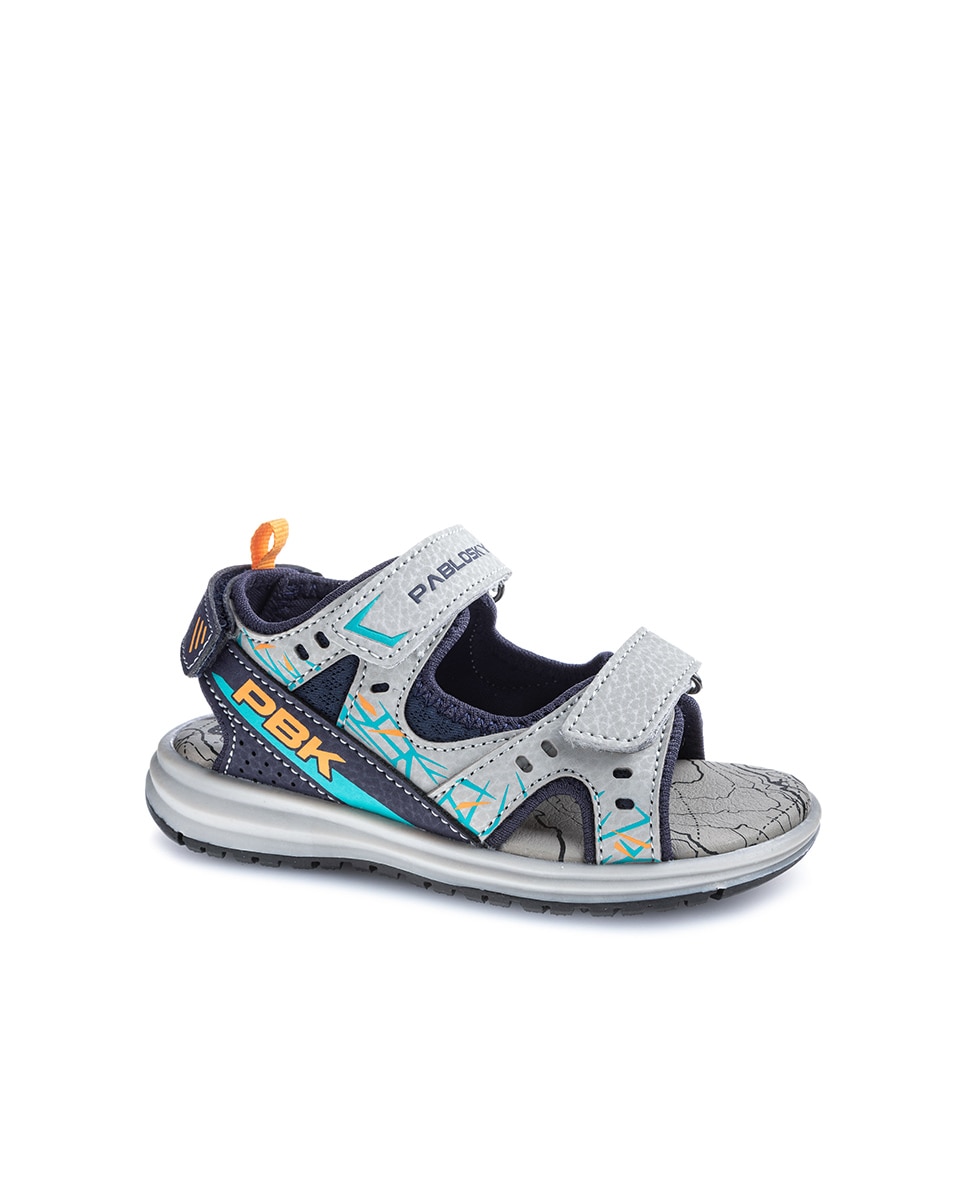 Sandalias de niño con cierre adherente - Pablosky - Gris Gris-1
