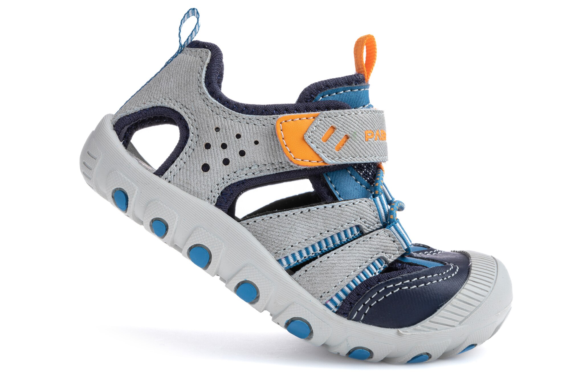 Sandalias de niña de estilo deportivo con cierre adherente - Pablosky - Gris / Naranja Gris / Naranja-2