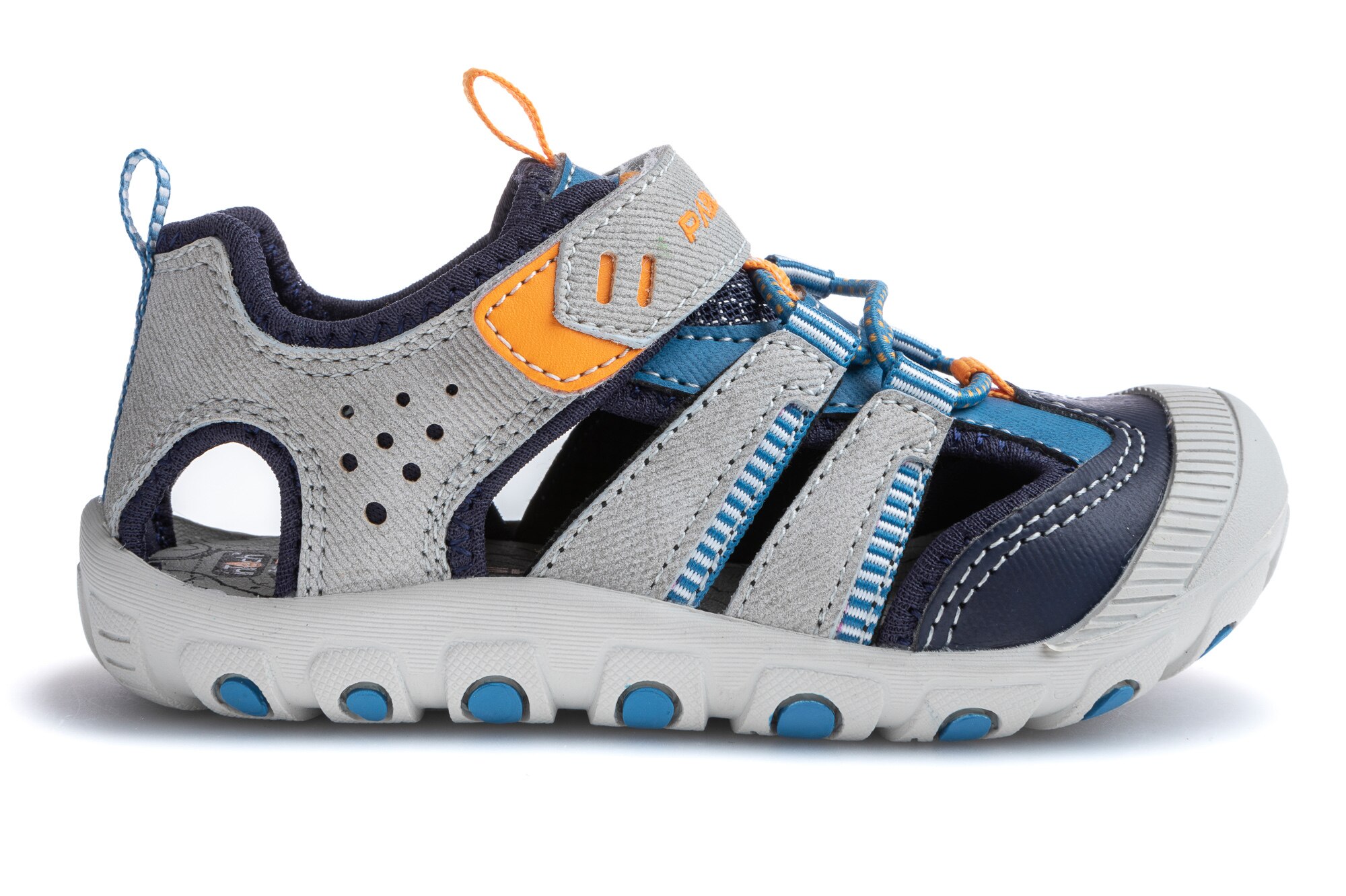 Sandalias de niña de estilo deportivo con cierre adherente - Pablosky - Gris / Naranja Gris / Naranja-6