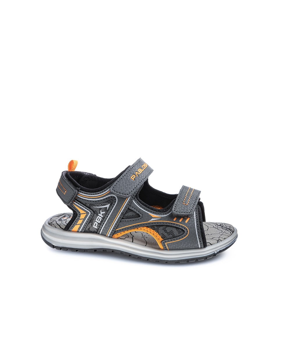 Sandalias de niño con cierre adherente - Pablosky - Gris / Naranja Gris / Naranja-1