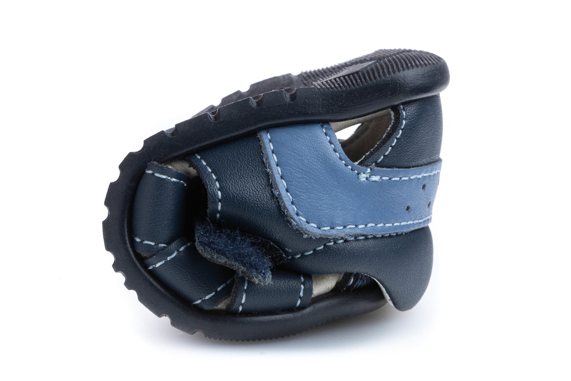 Sandalias de bebé de piel con cierre adherente - Pablosky - Azul marino Azul marino-3