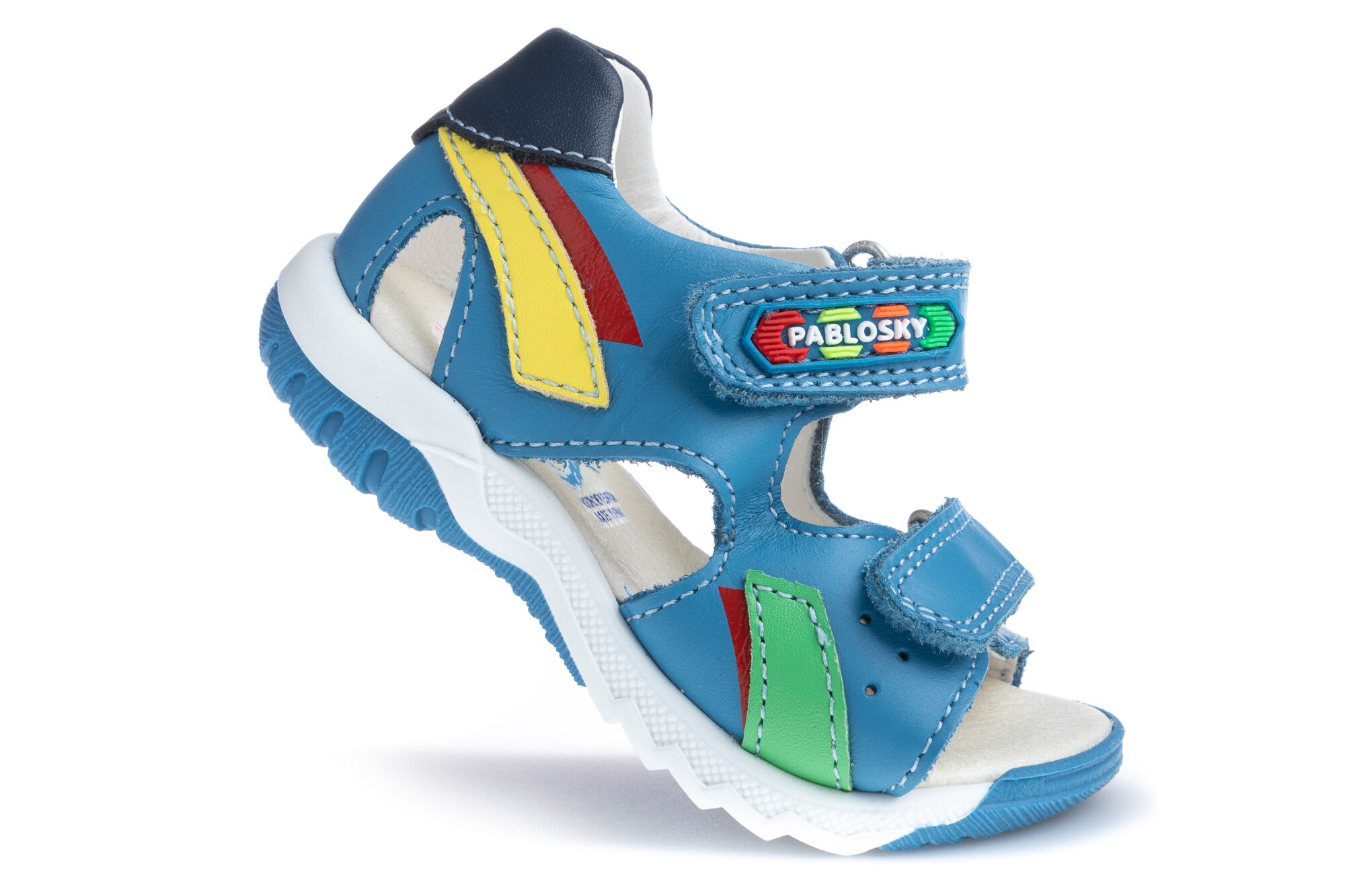 Sandalias de bebé de piel con cierre adherente - Pablosky - Azul Azul-2