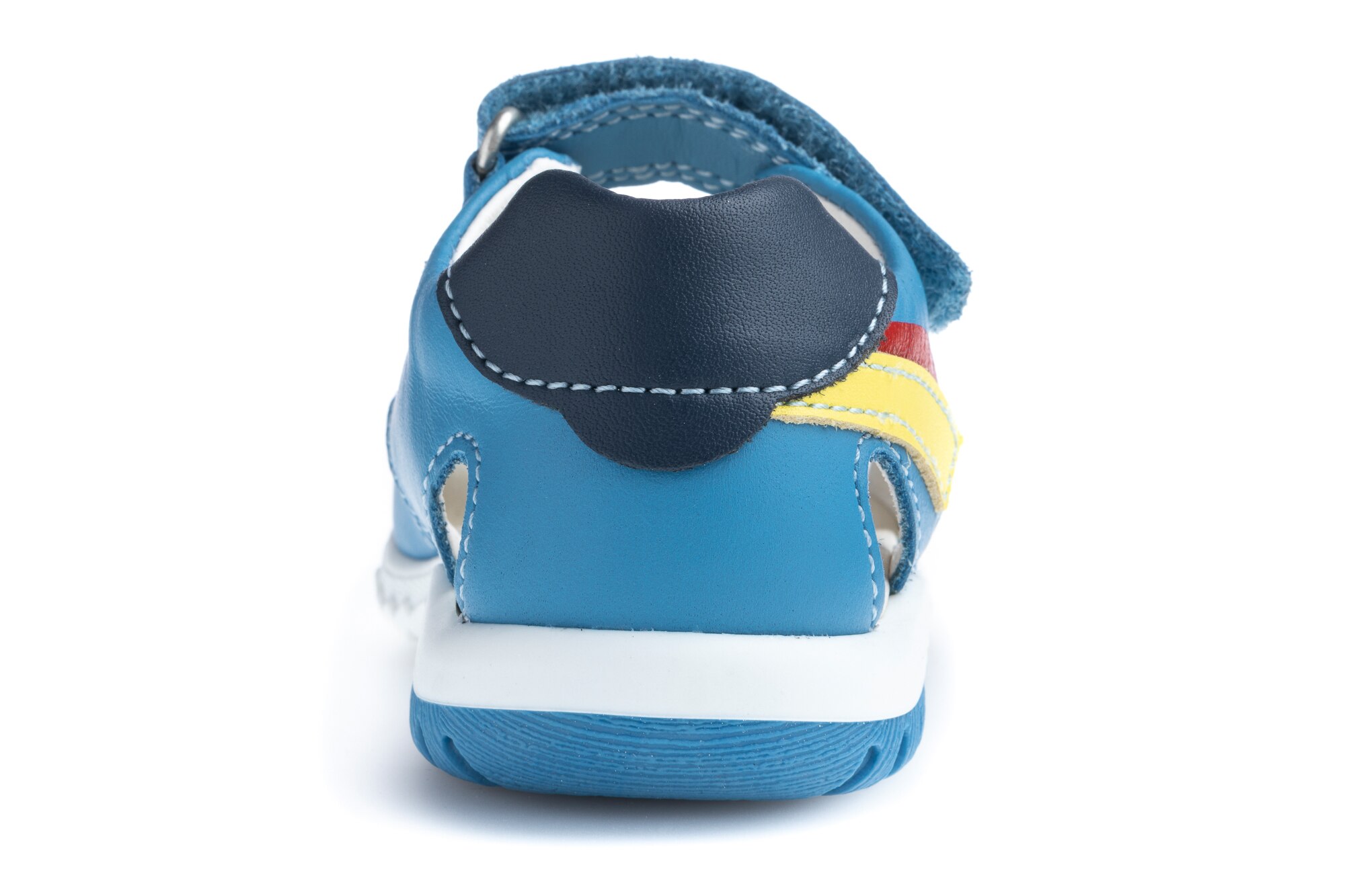 Sandalias de bebé de piel con cierre adherente - Pablosky - Azul Azul-5