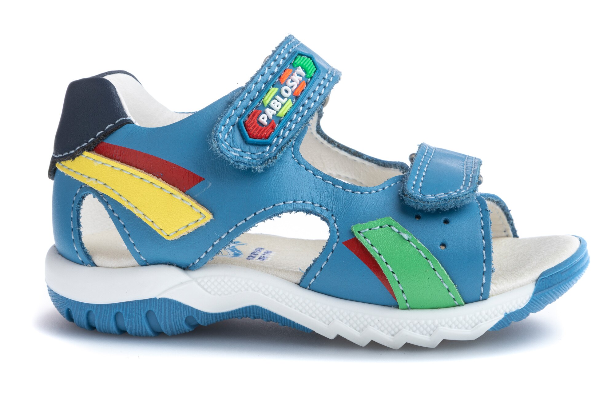 Sandalias de bebé de piel con cierre adherente - Pablosky - Azul Azul-6