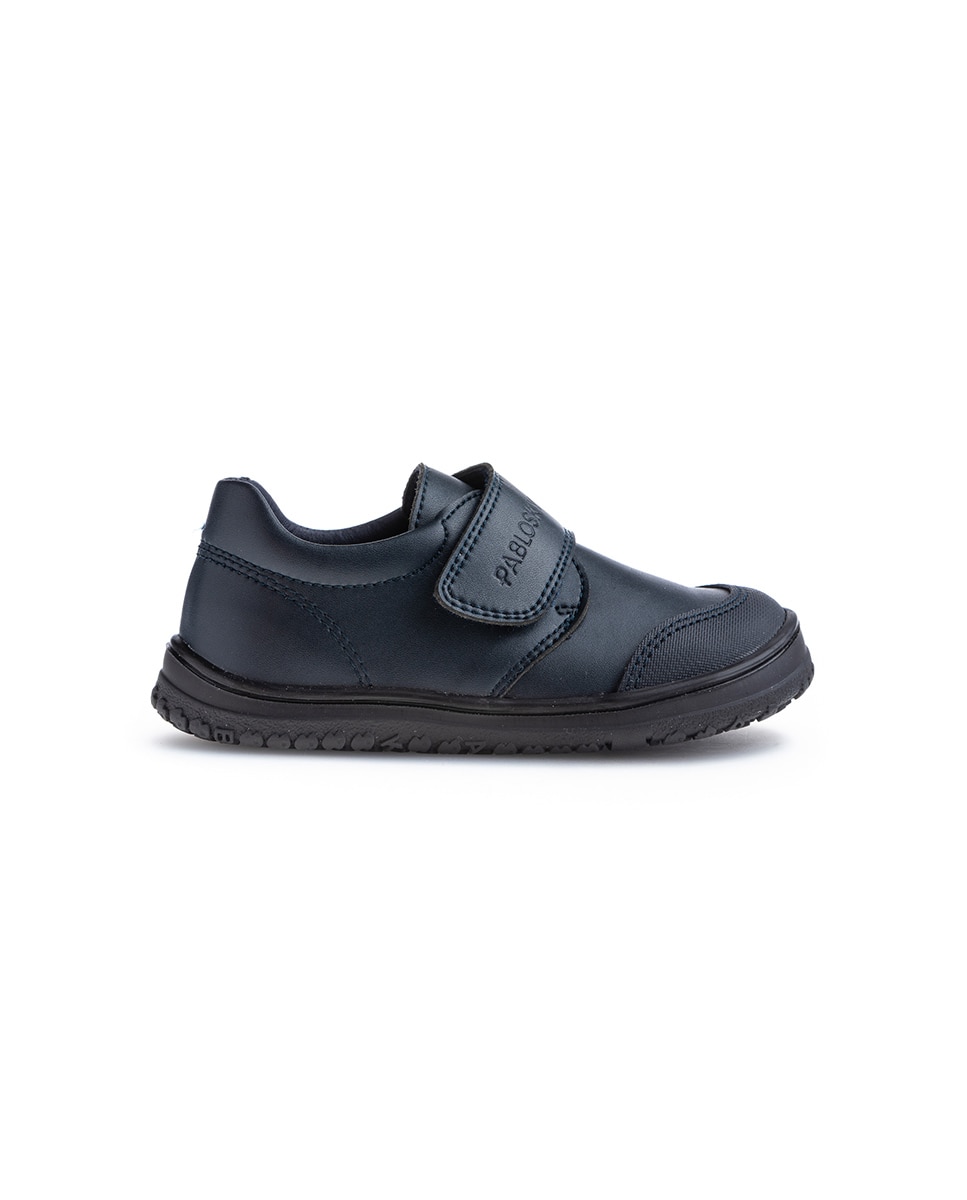 Mocasines de niño de piel con cierre adherente para uniforme escolar - Pablosky - Azul Azul-8